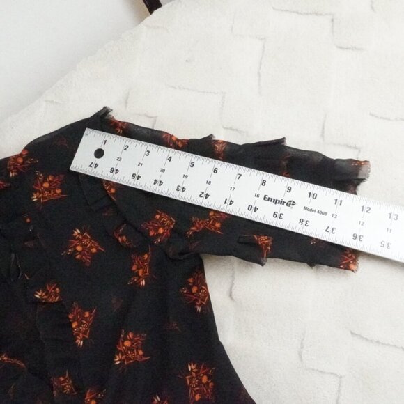 Zara Wrap Midi Dress Womens Womens Small Fluttered Floral Print Multi Color - Picture 14 of 16